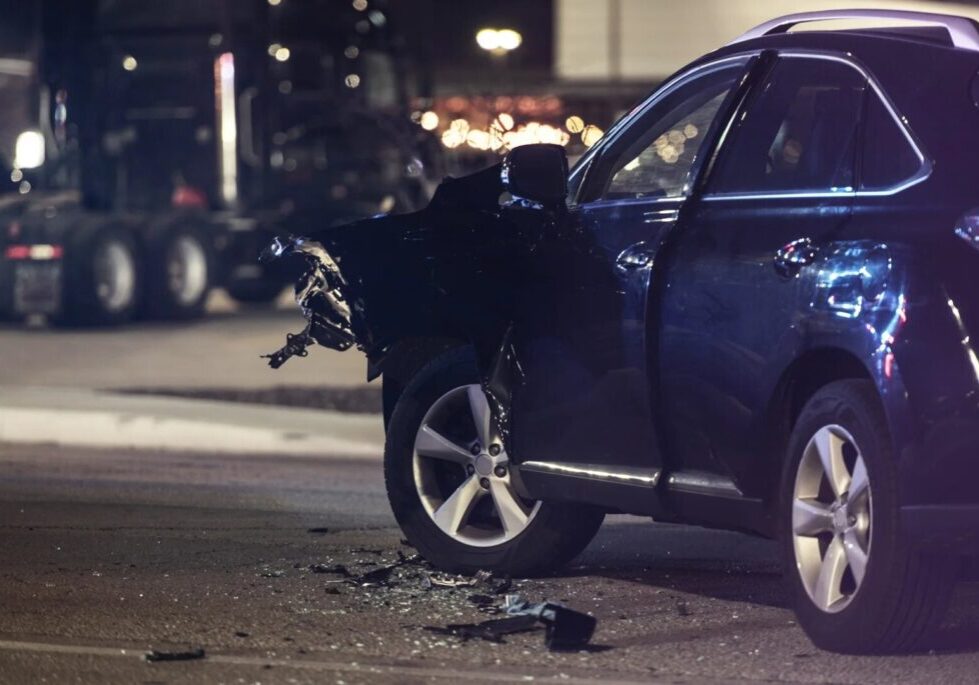 Atlanta car accident case scene on busy city street